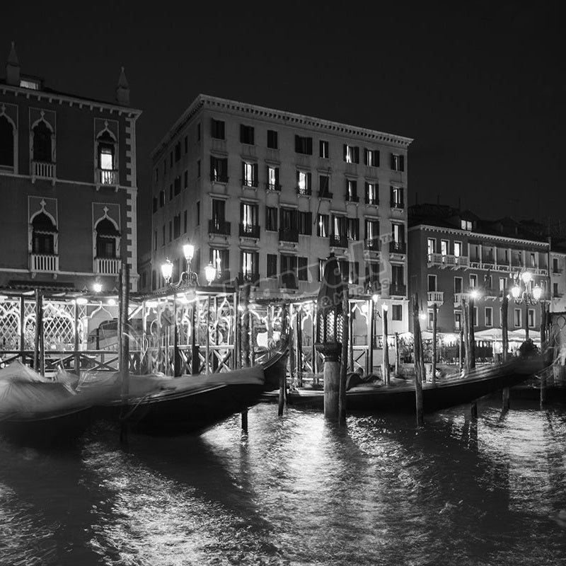 Gondolas on canal by night, Venice - Pickawall