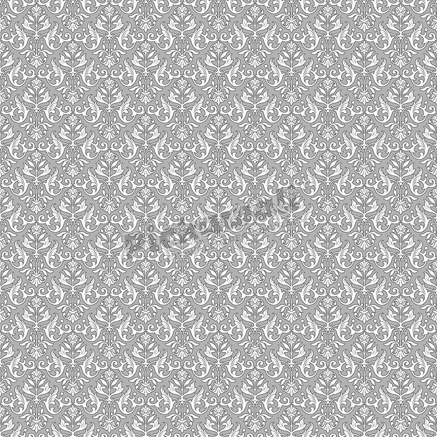 Grey and white ornate damask - Pickawall