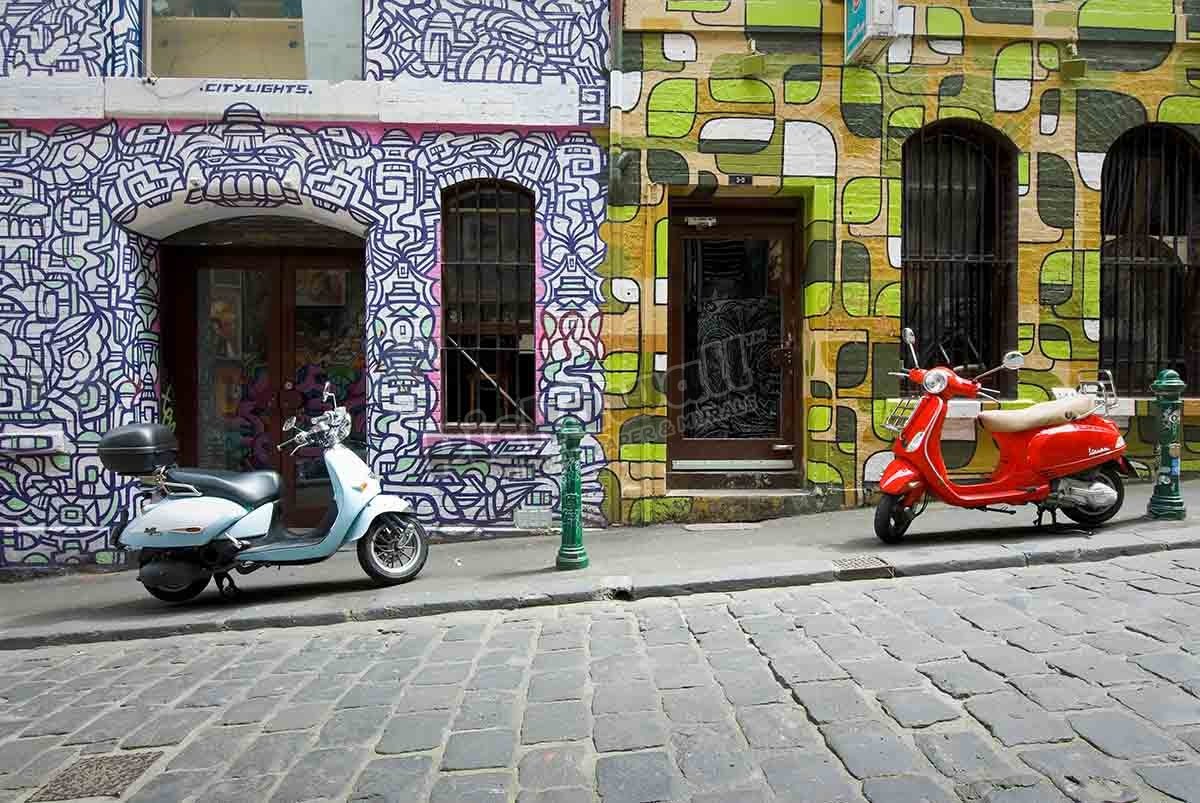 Hosier Lane - patterns and scooters - Pickawall