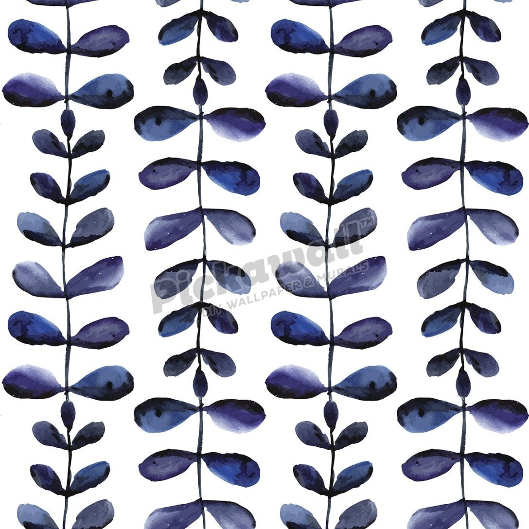 Indigo watercolour leaves - Pickawall