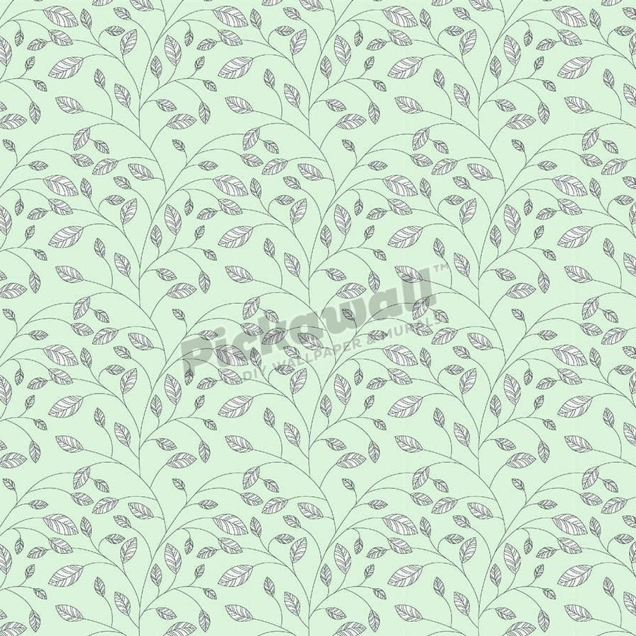Leaves and Vines on Mint - Pickawall