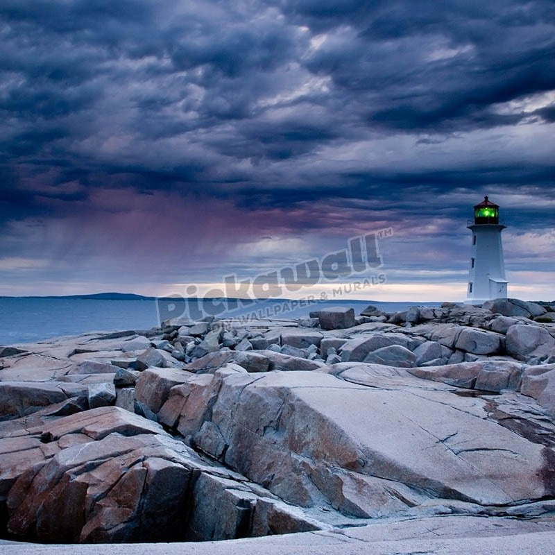 Lighthouse at Peggy's Cove during approaching storm, Nova Scotia, Canada. - Pickawall