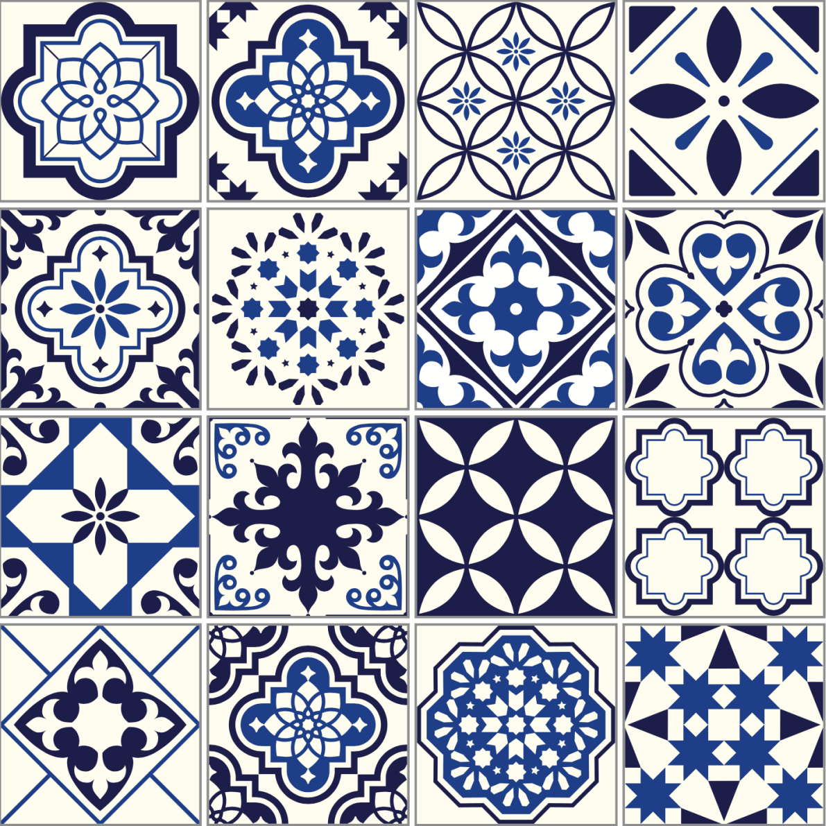 Mediterranean Navy Tiles - Pickawall