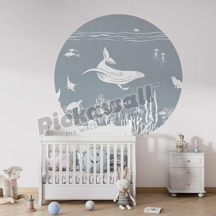 Monochrome Sea Decal by Kikki Belle - Pickawall