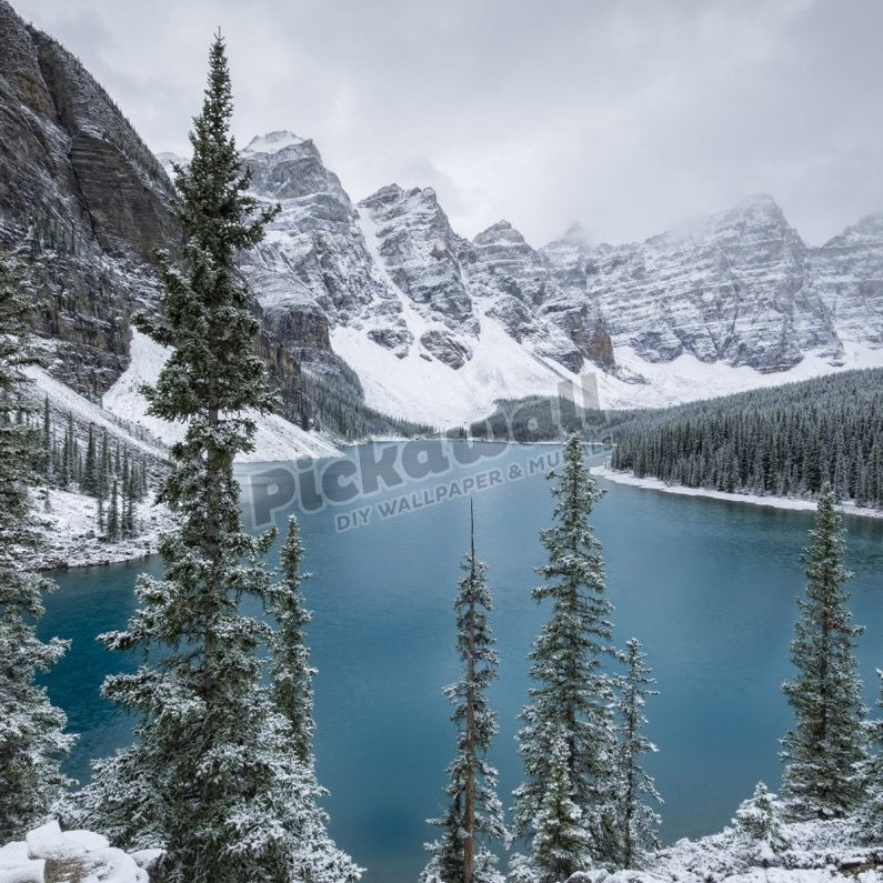 Moraine Lake and the Valley of the Ten Peaks after a snow storm. Banff National Park, Alberta, Canada. - Pickawall