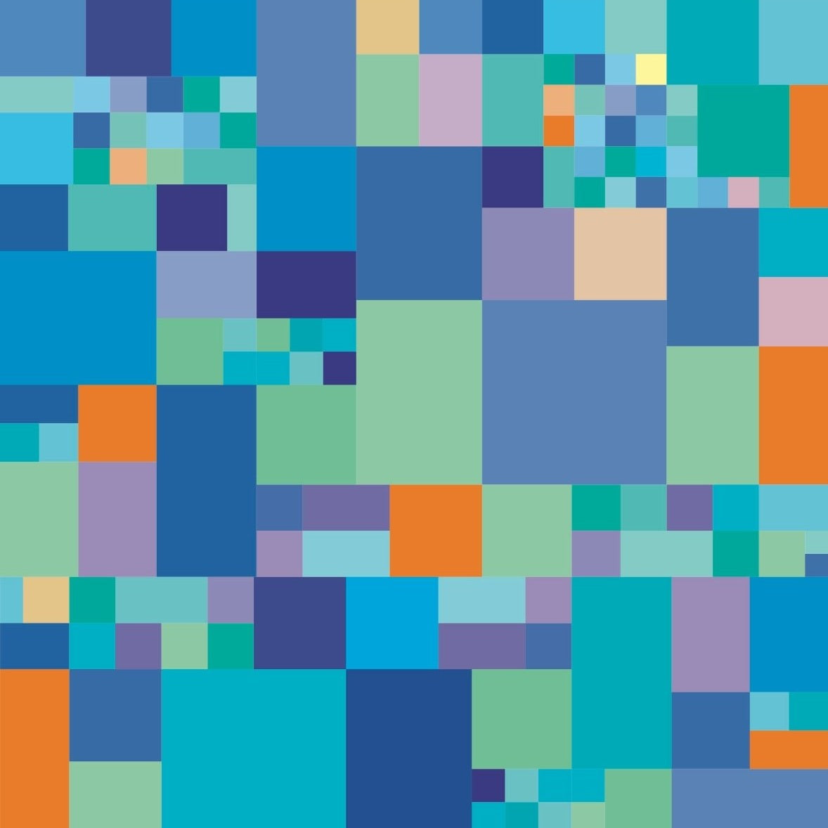 Multi-coloured squares Geometric Pattern - Pickawall