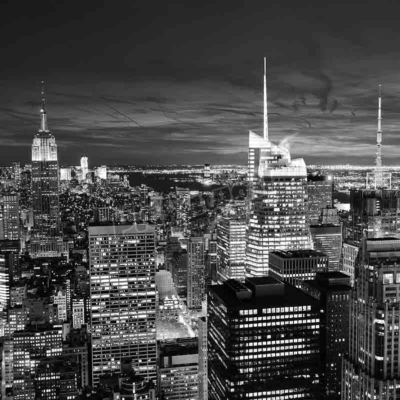 New York City Skyline Aerial View at Night - Pickawall