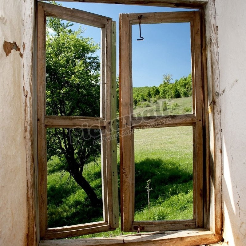 Old window landscape view - Pickawall