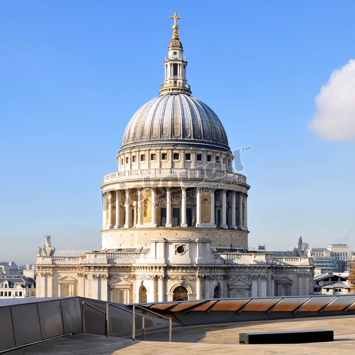 One New Change shopping centre roof with St Pauls cathedral beyond - Pickawall