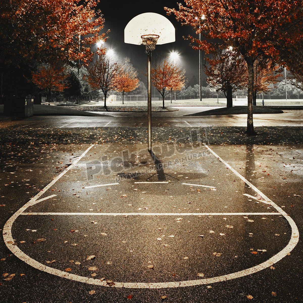 Outdoors basketball court, night - Pickawall