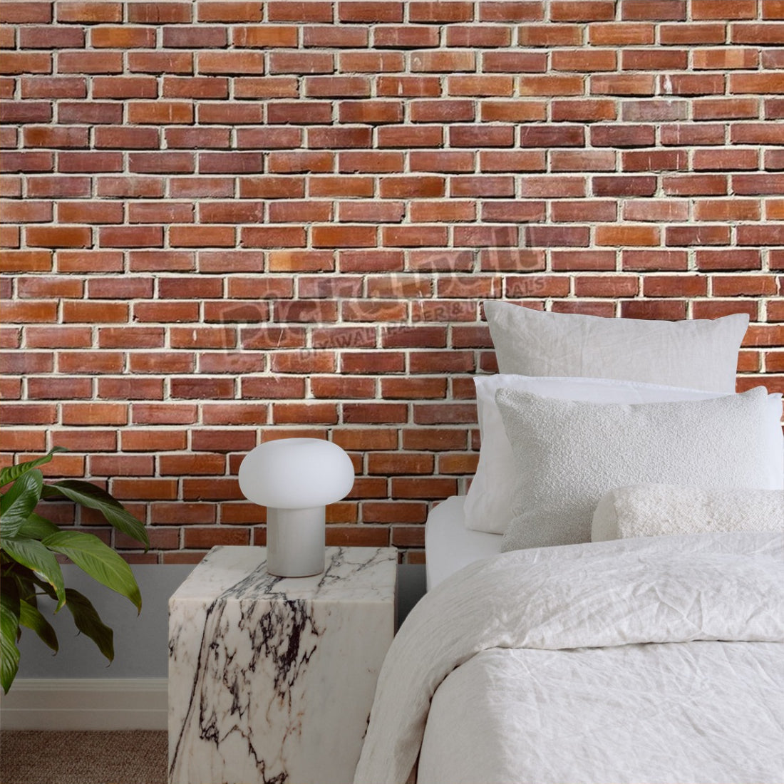 Traditional Brick wall wallpaper in a bedroom - Pickawall