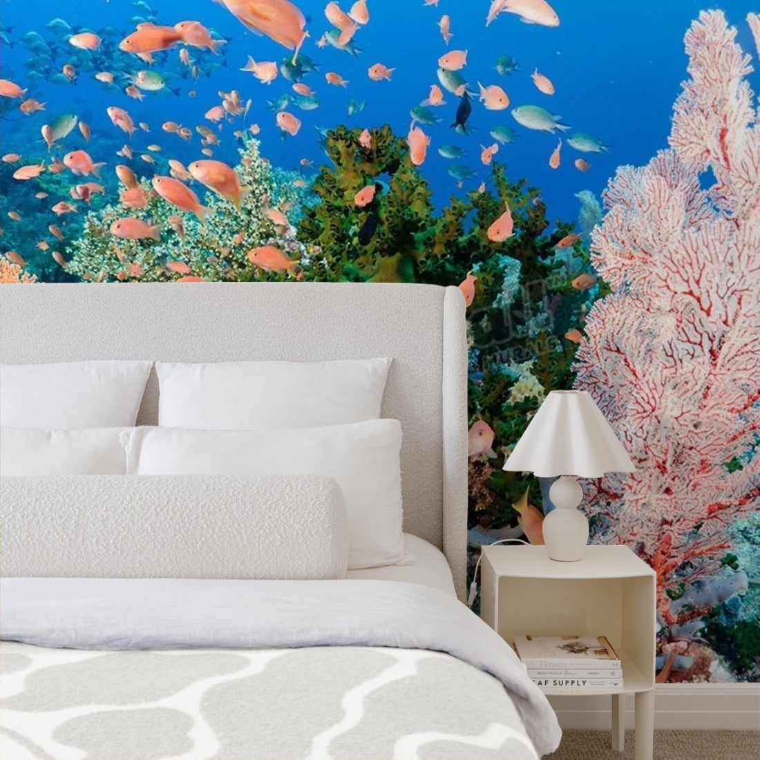 Coral reef scene, Komodo national park, Indonesia wallpaper in a bedroom - Pickawall