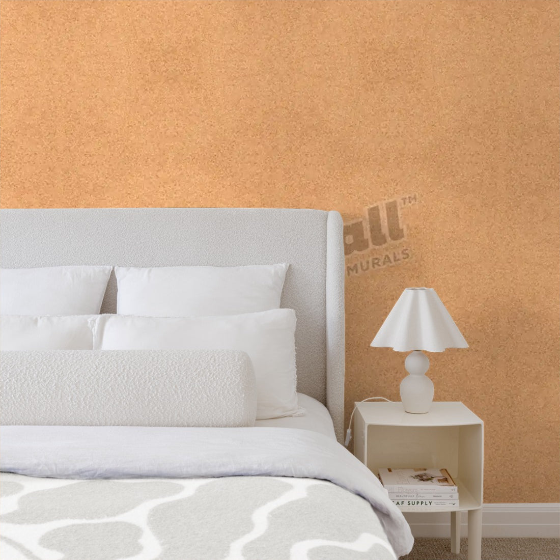 Cork wallpaper in a bedroom - Pickawall