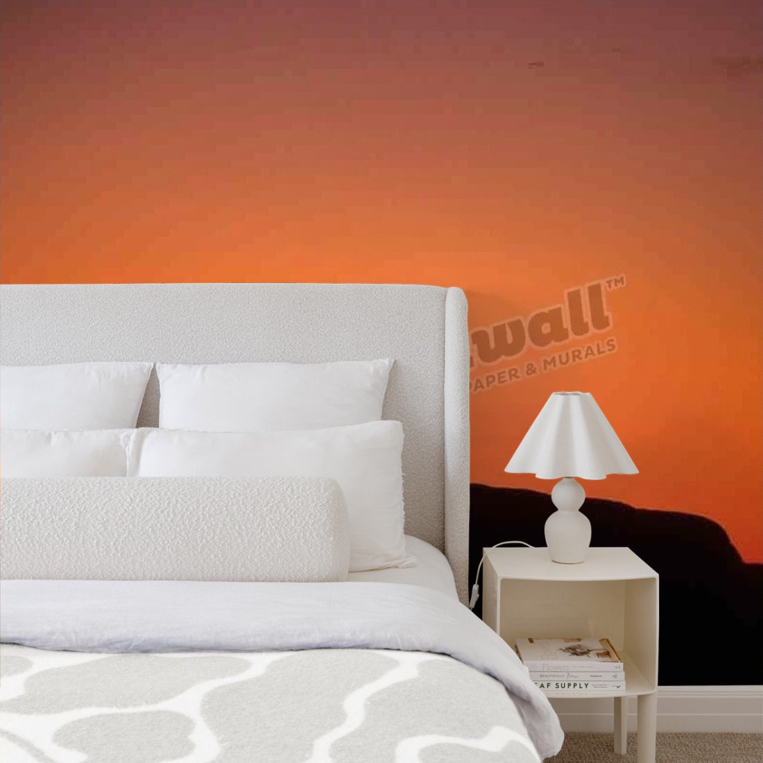 Uluru, Ayers Rock, Silhouette at Sunrise wallpaper in a bedroom - Pickawall