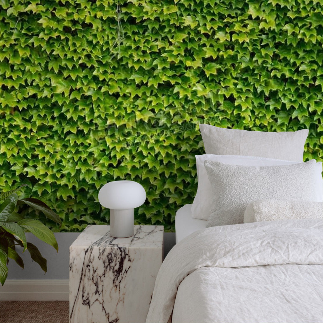 Boston ivy wallpaper in a bedroom - Pickawall