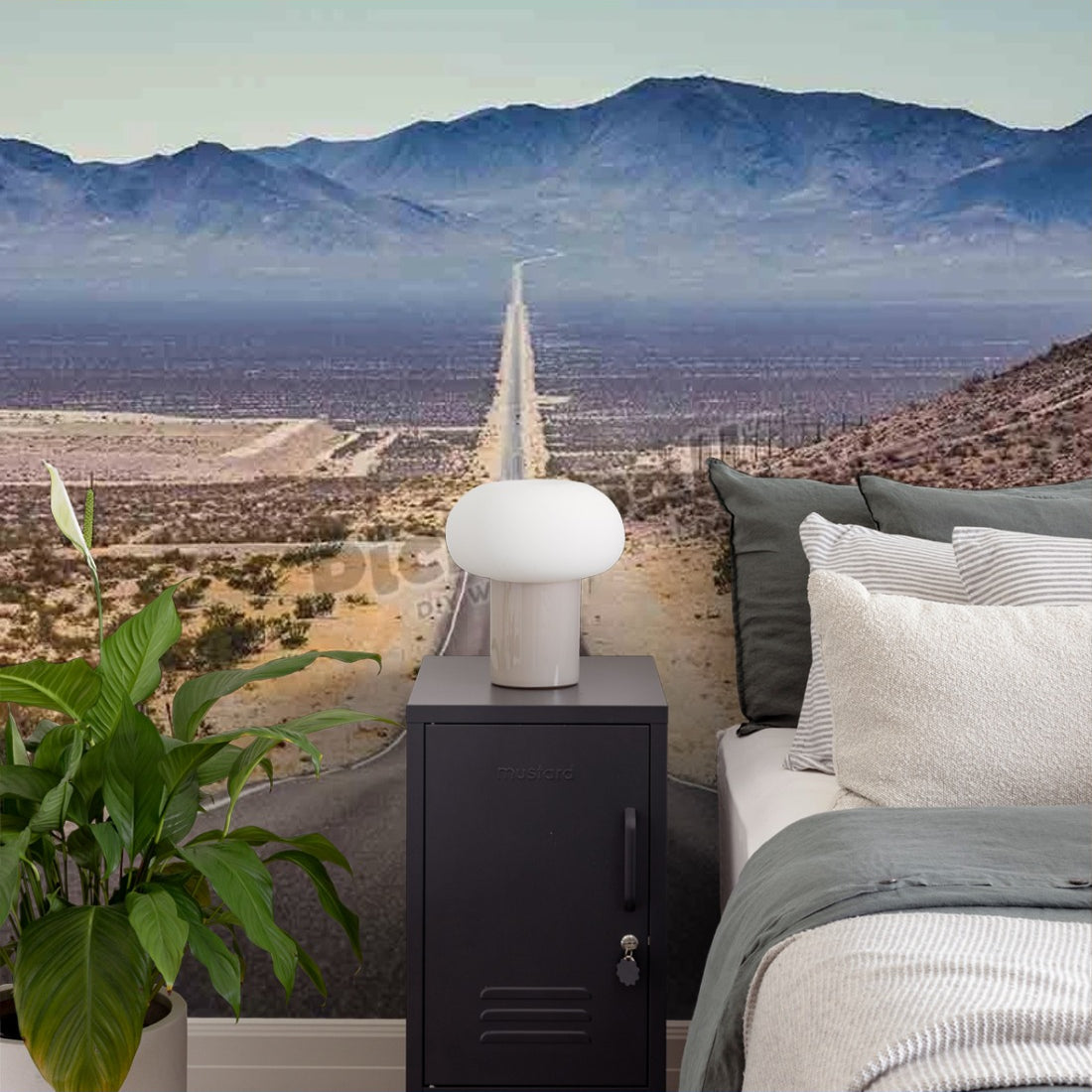 Classic panorama Road wallpaper in a bedroom - Pickawall