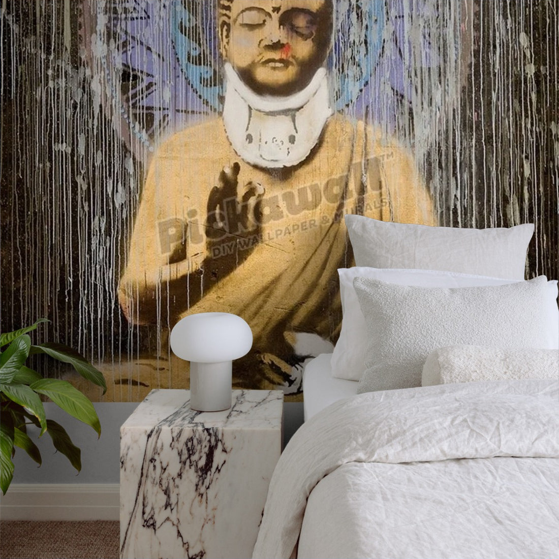 Banksy British Graffiti Artist Waterloo London UK Europe wallpaper in a bedroom - Pickawall