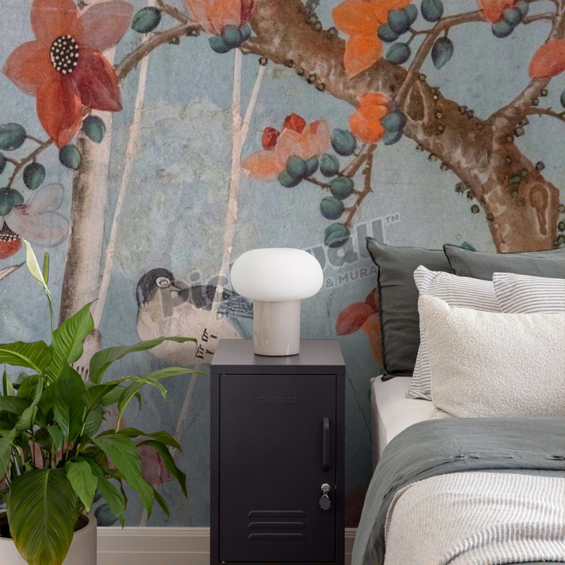 Chinese wallpaper 18th century close up wallpaper in a bedroom - Pickawall