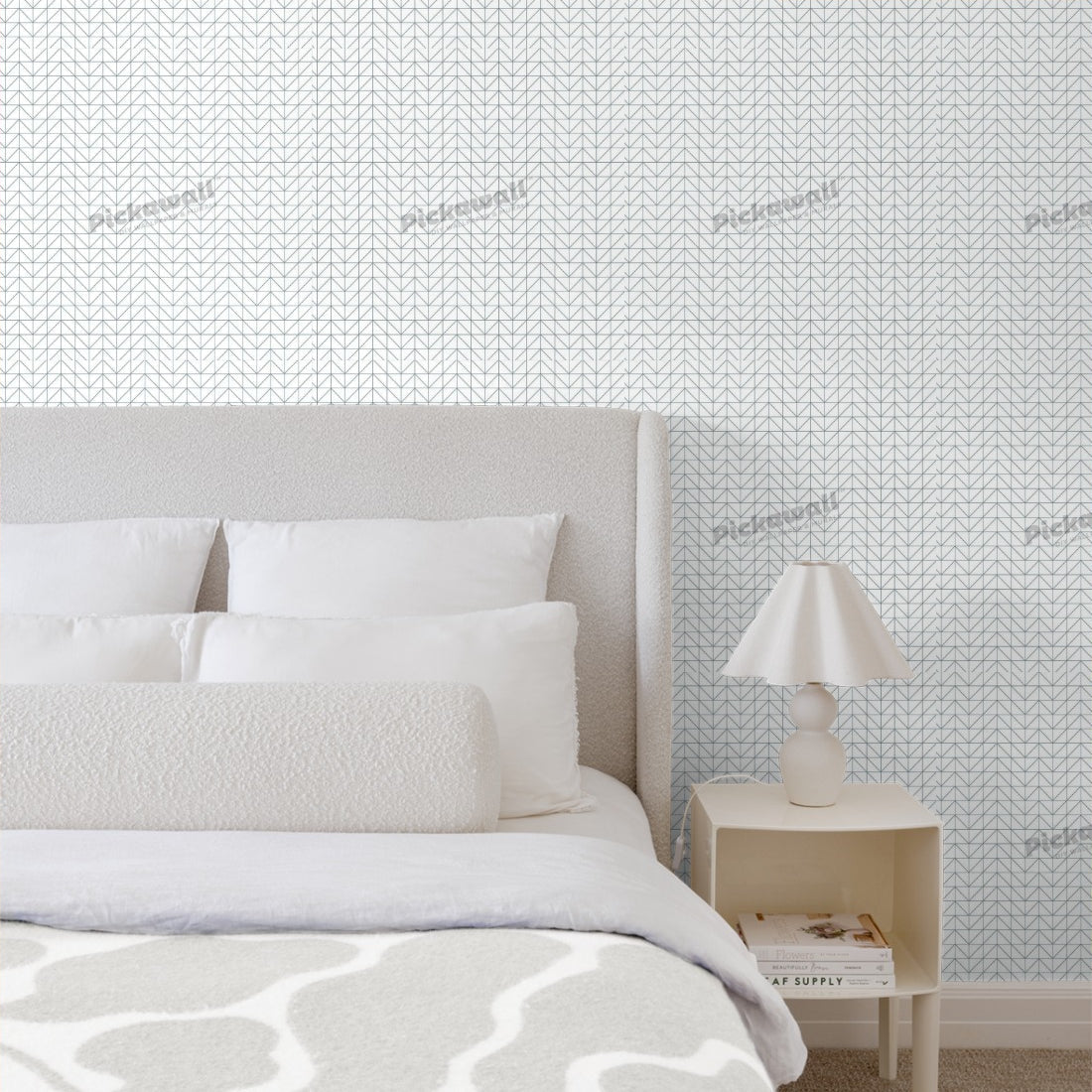 Geometric Triangle Pattern wallpaper in a bedroom - Pickawall