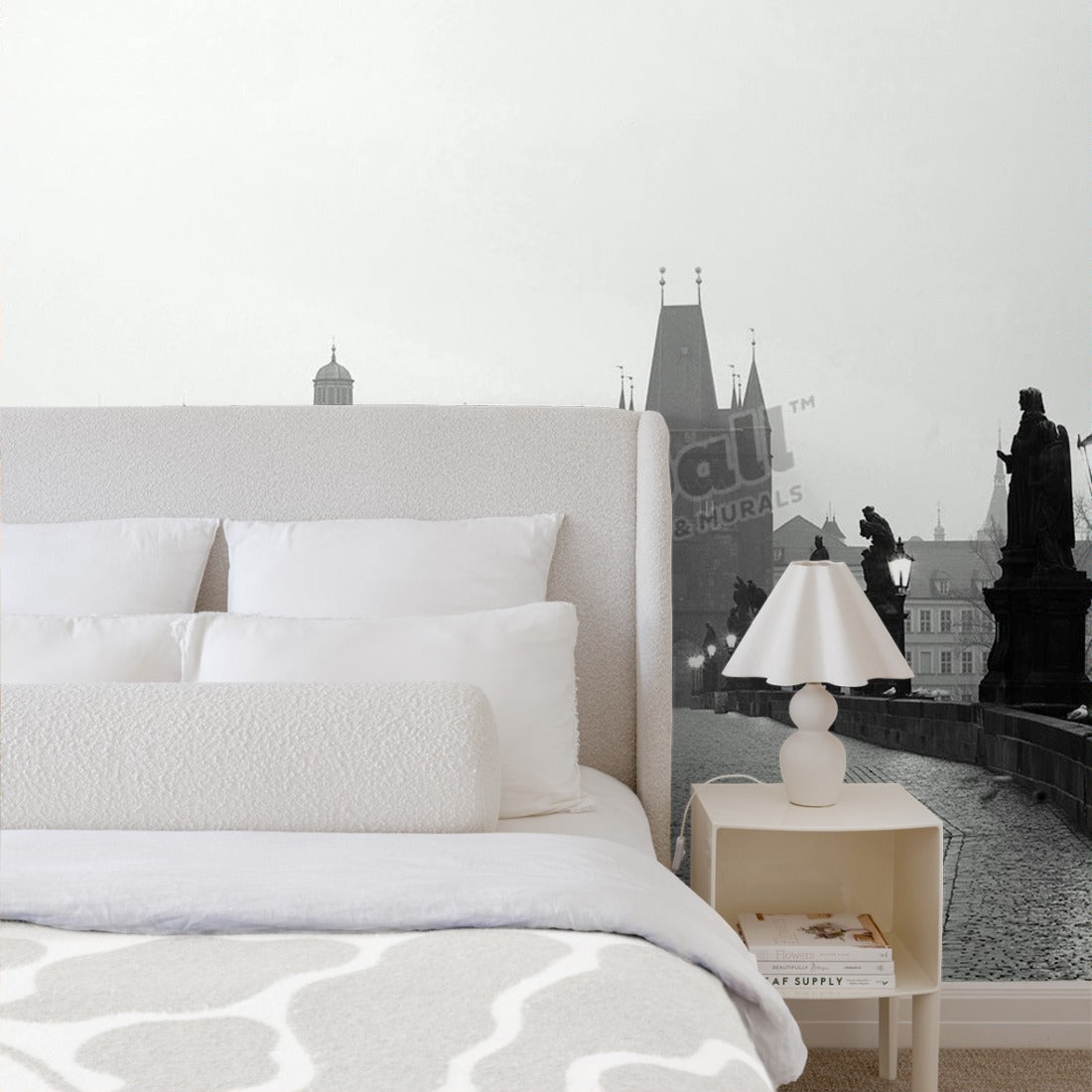 Charles Bridge Czech Republic wallpaper in a bedroom - Pickawall