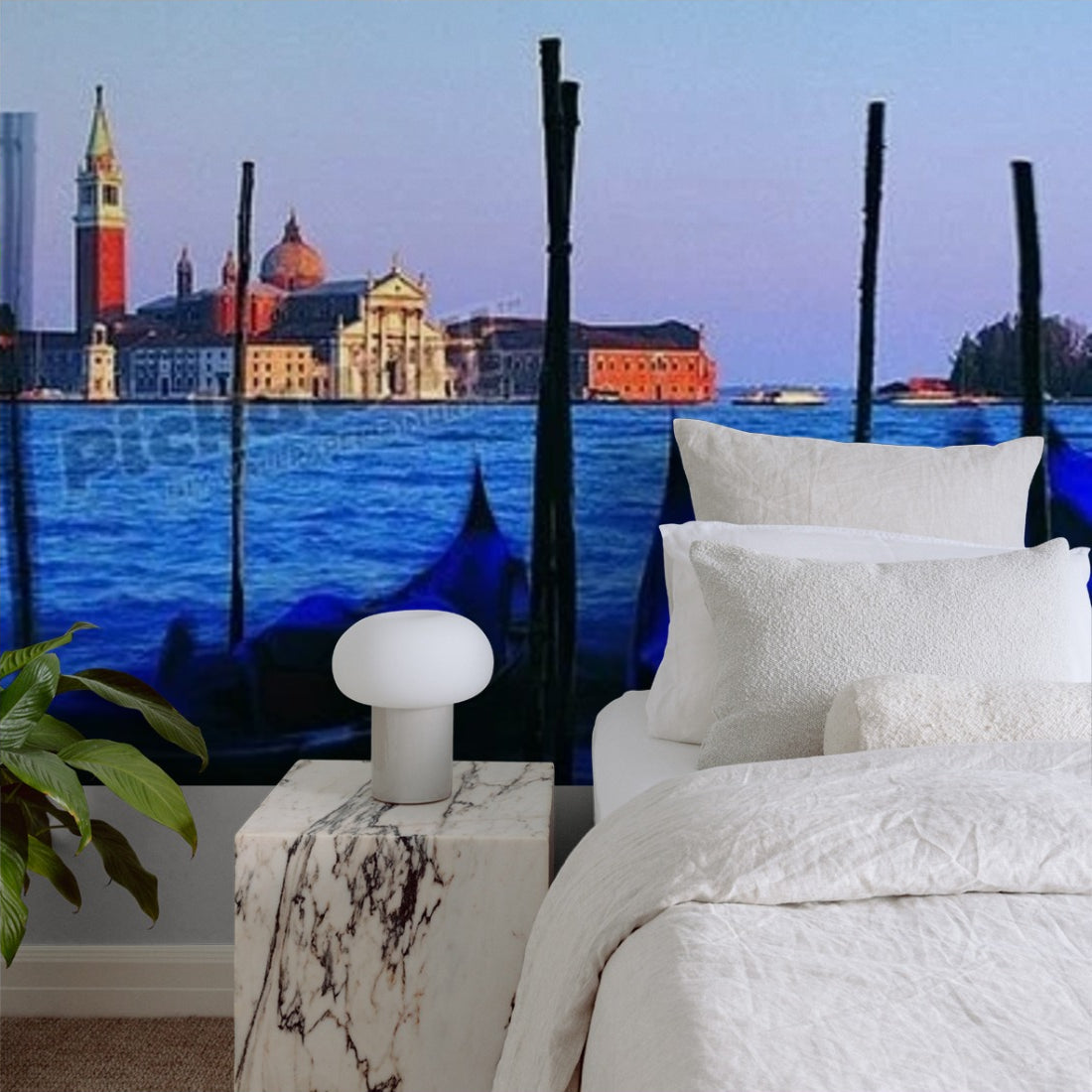 Gondolas, Venice, Italy 2 wallpaper in a bedroom - Pickawall