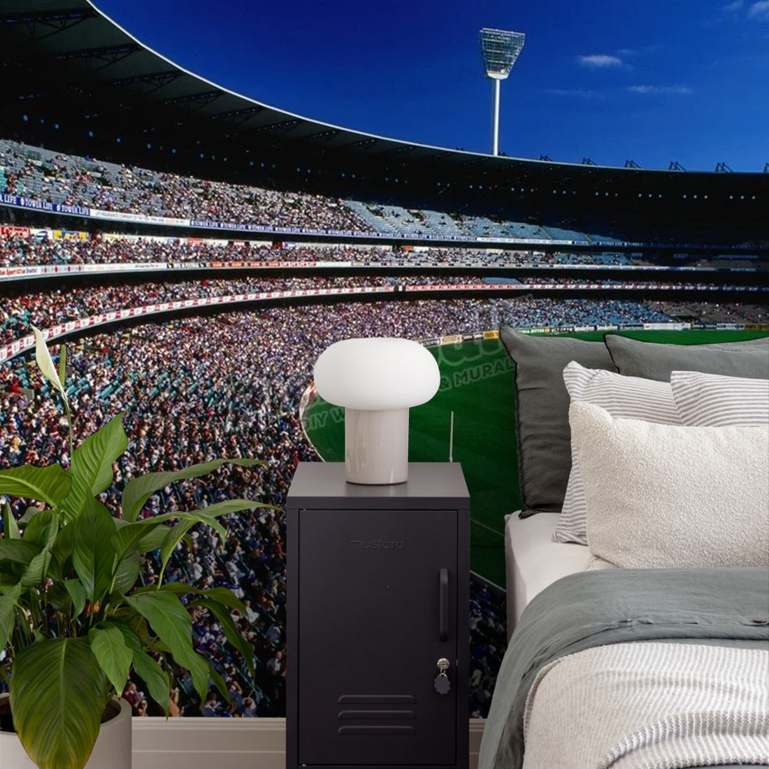 Crowds in the Southern Stand, MCG wallpaper in a bedroom - Pickawall