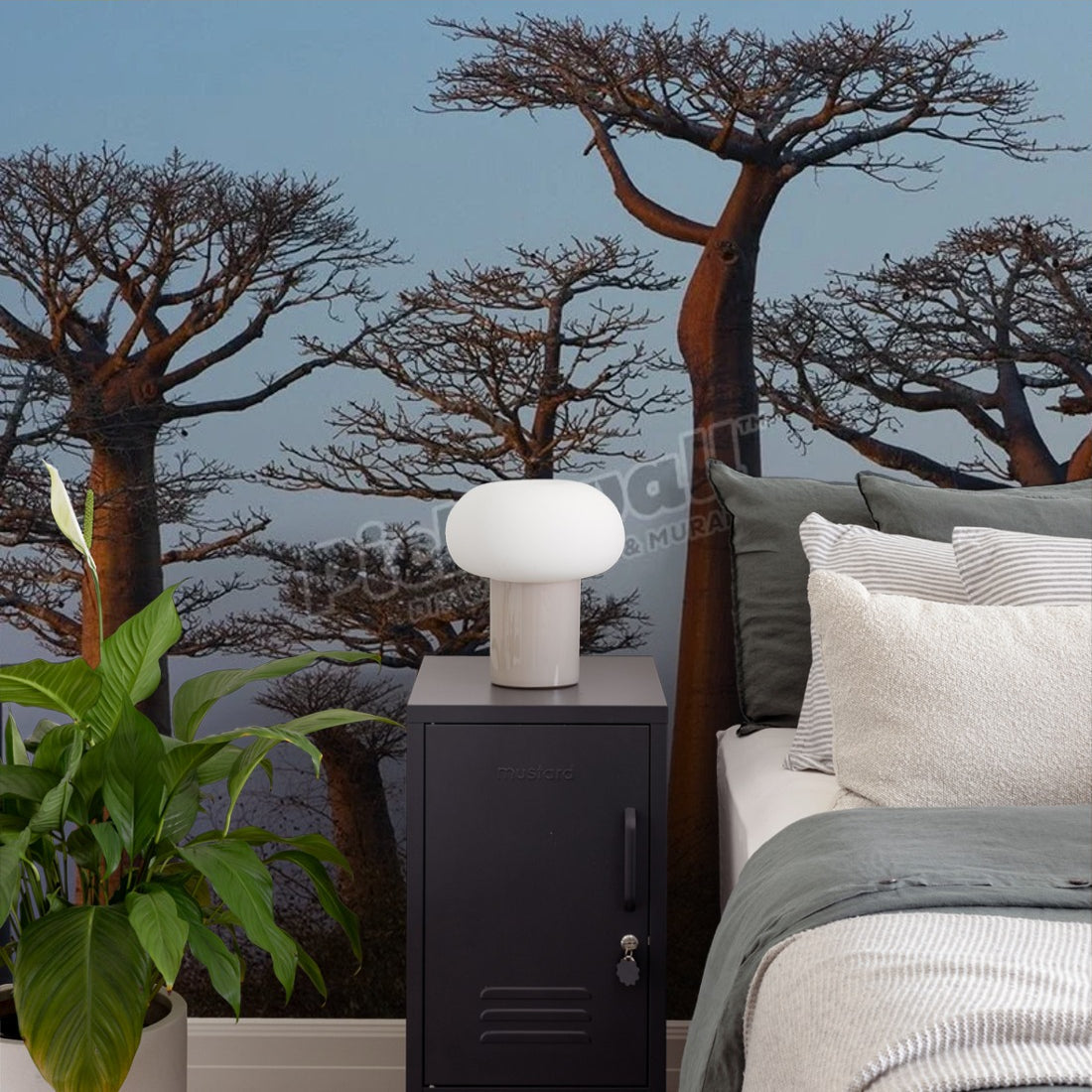 Baobab trees, Madagascar wallpaper in a bedroom - Pickawall