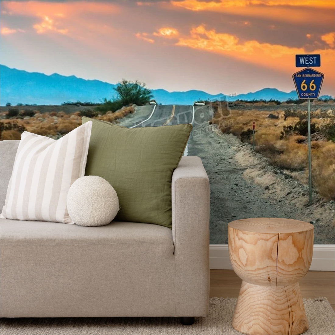 Route 66 Riders' wallpaper in a living room - Pickawall
