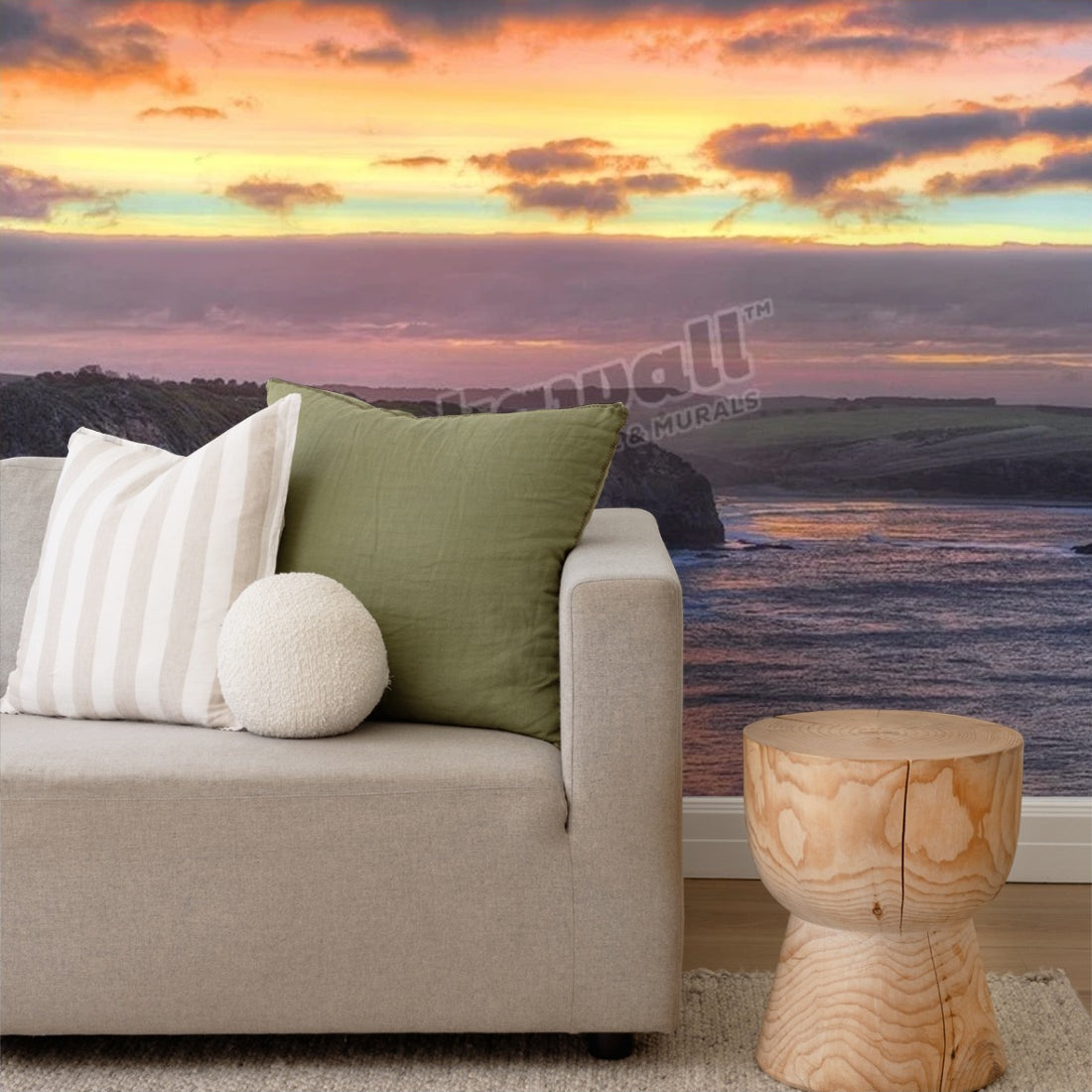 Dawn at Bushranger's bay, near Cape Schanck, Mornington Peninsular, Victoria. wallpaper in a living room - Pickawall