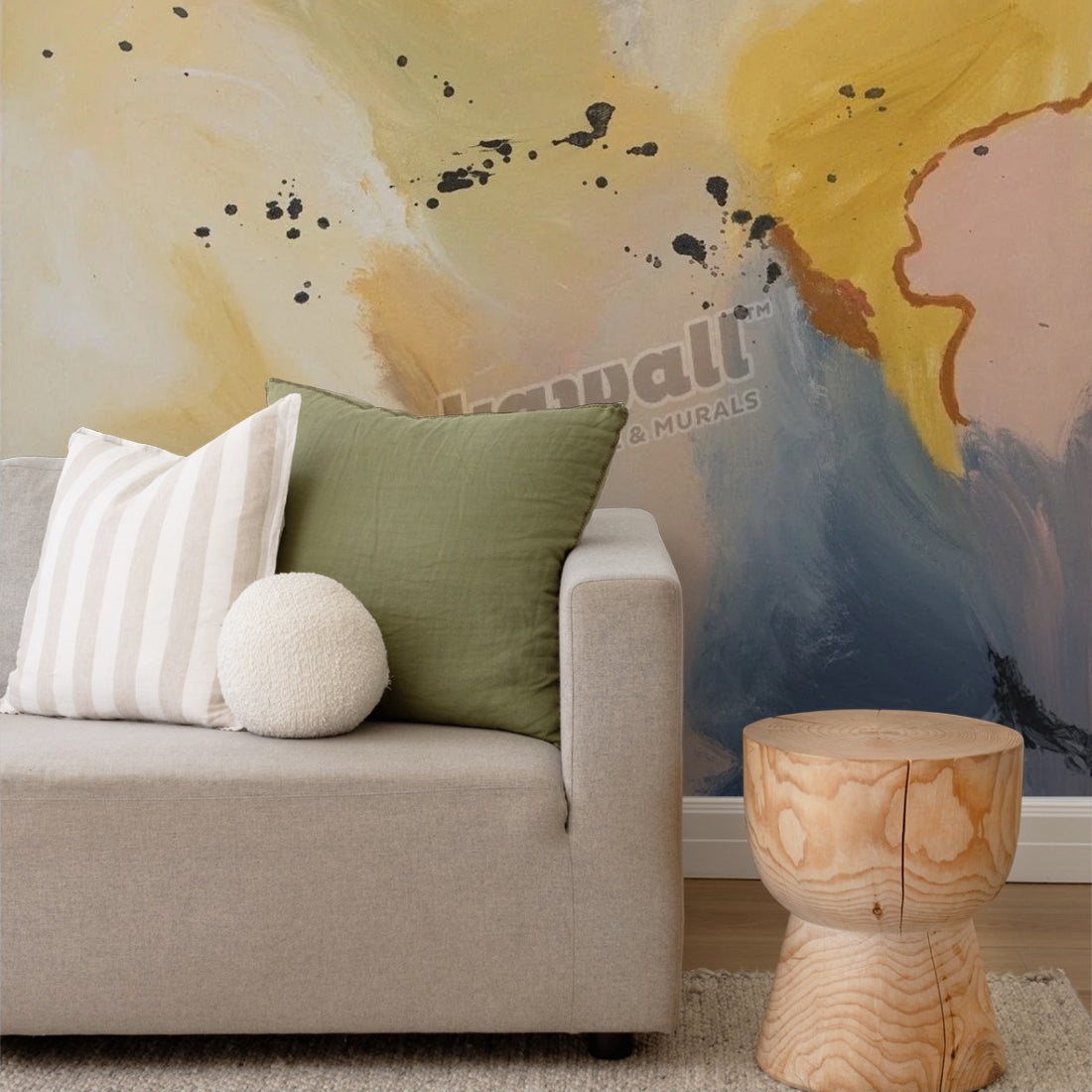 Liquid Jigsaw wallpaper in a living room - Pickawall