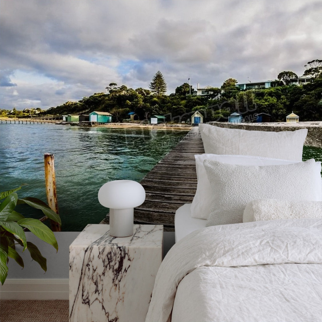 Shelley Beach Walkway wallpaper in a bedroom - Pickawall