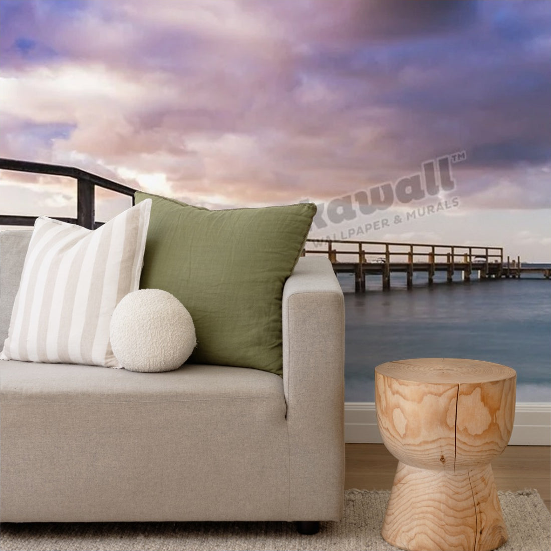 Shelley Beach Pier, Portsea wallpaper in a living room - Pickawall