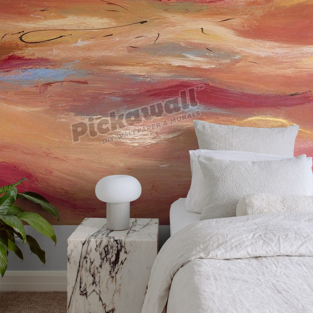 Sunkissed Sky wallpaper in a bedroom - Pickawall