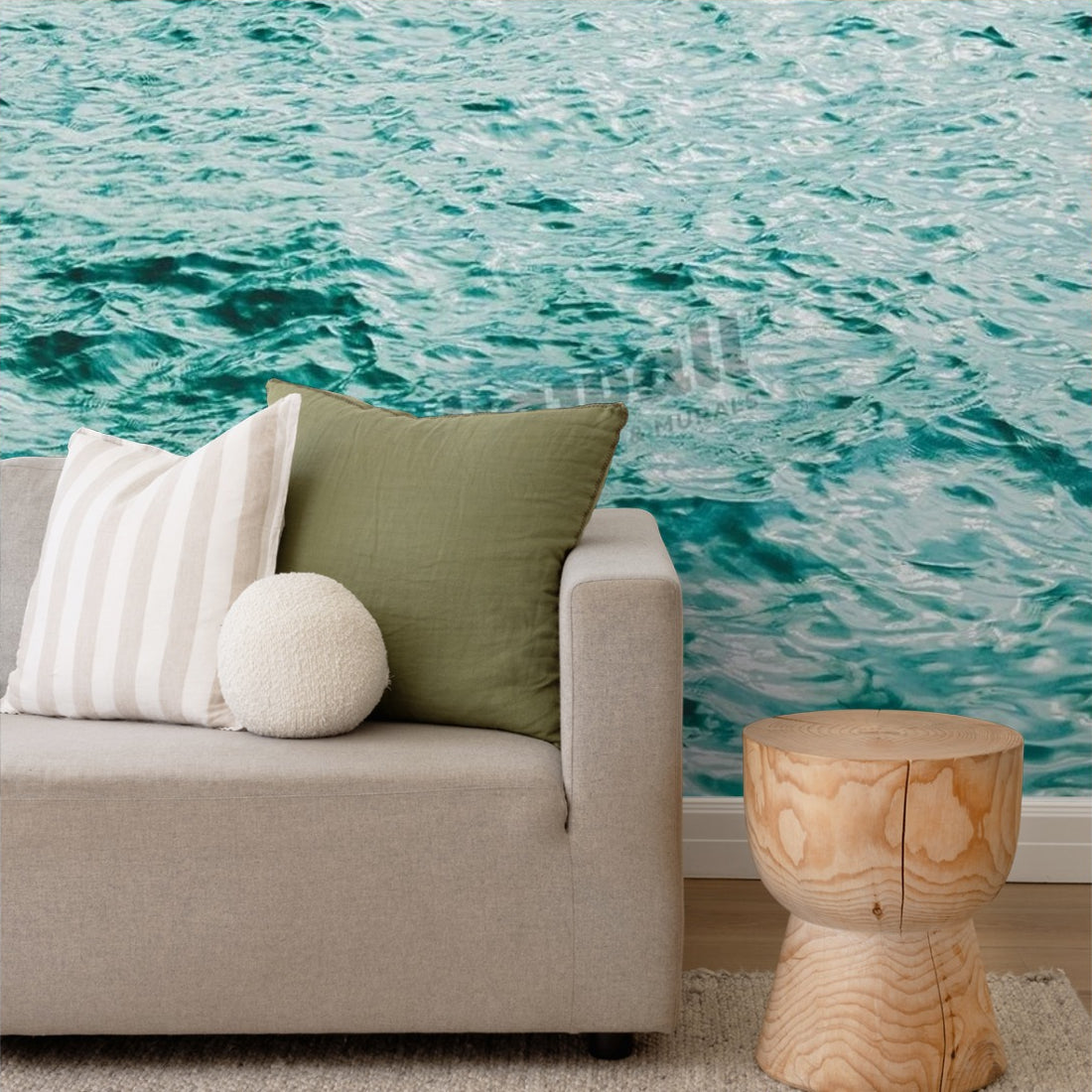 T R A N Q U I L wallpaper in a living room - Pickawall