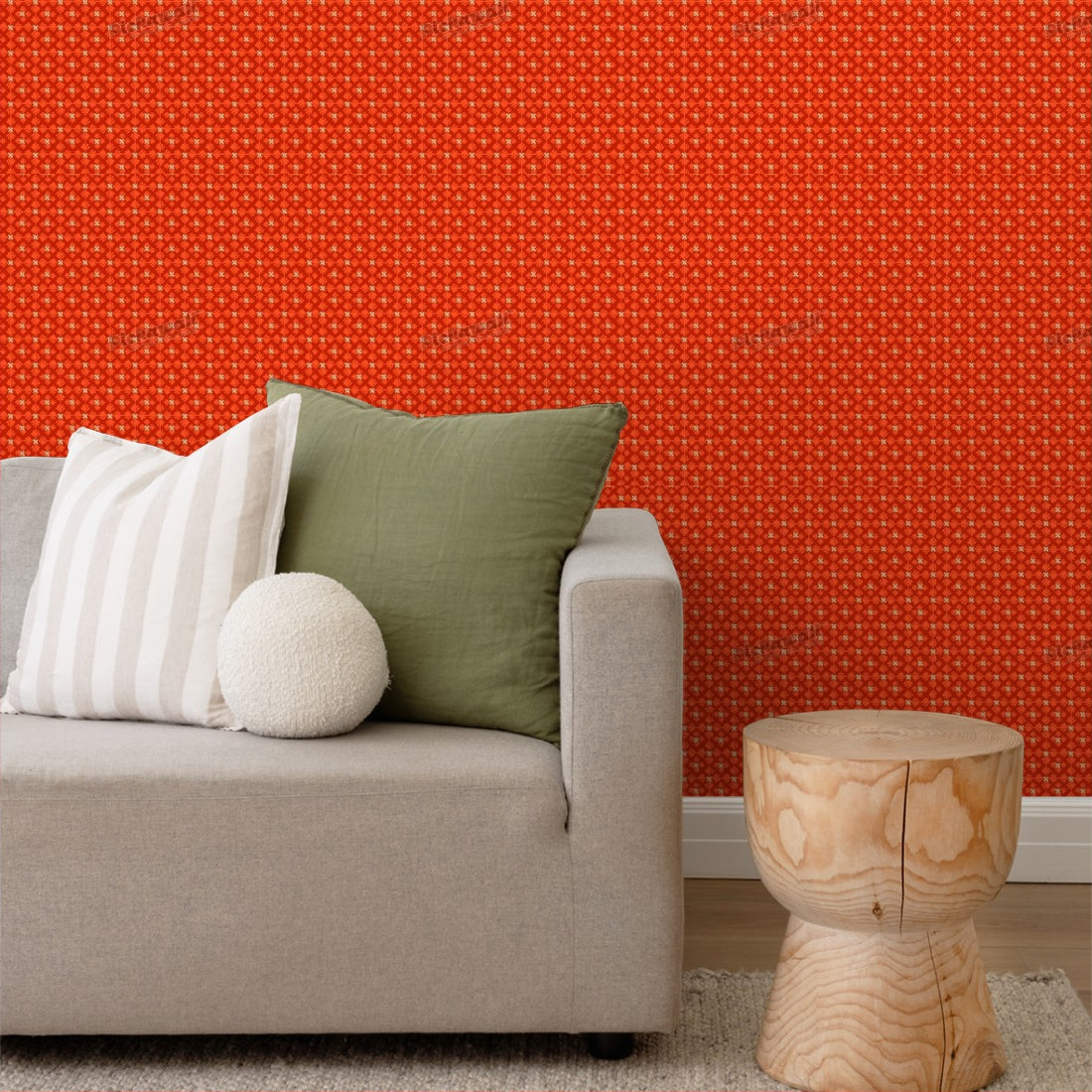 Painted Flowers by Loren Shoemark wallpaper in a living room - Pickawall