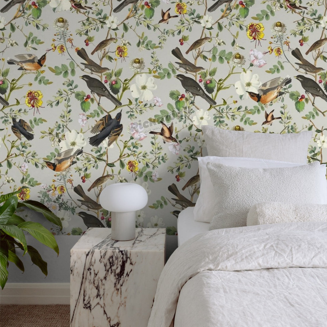 Bliss by Loren Shoemark wallpaper in a bedroom - Pickawall