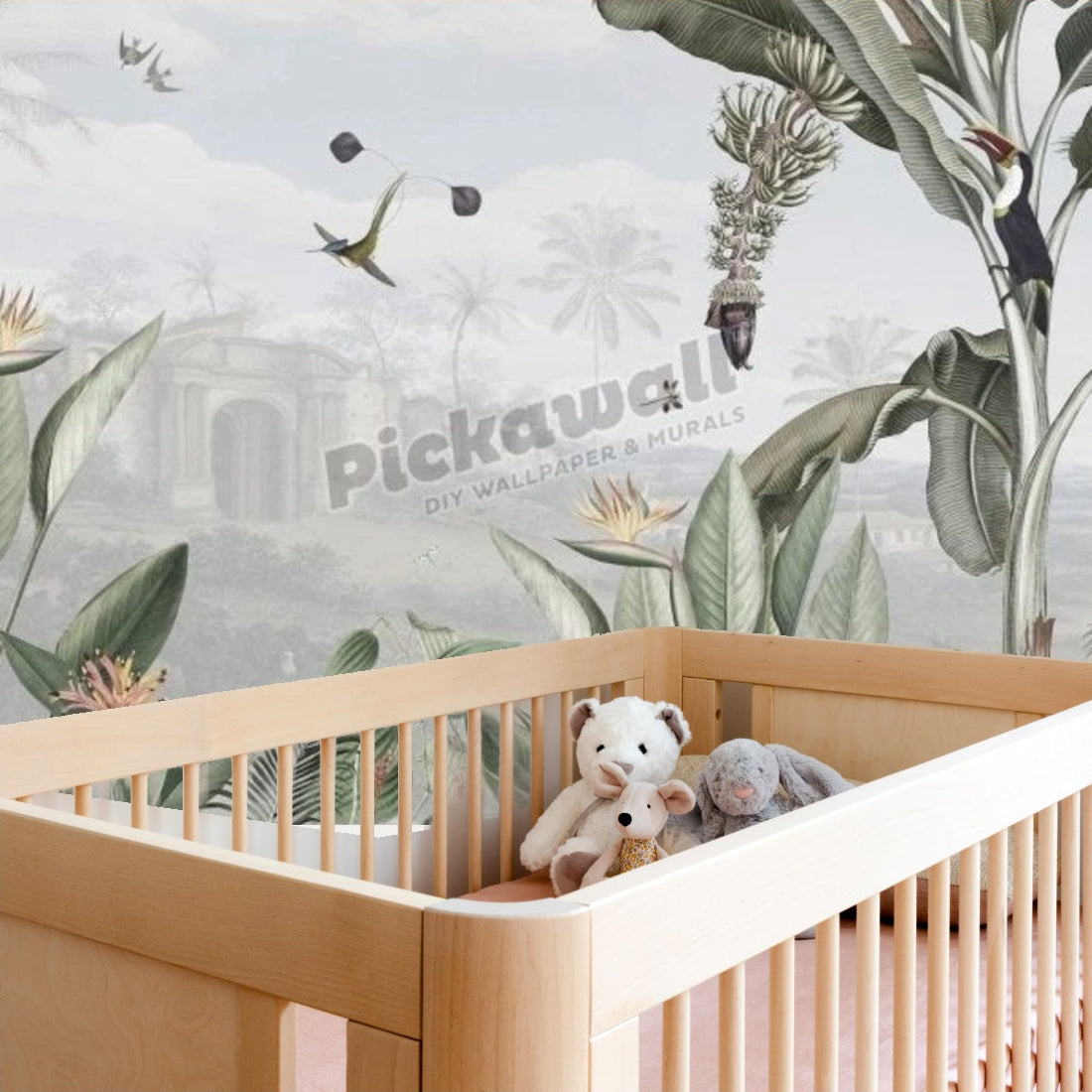 Botanical Beauty Colour by Sir Edward wallpaper in a nursery - Pickawall