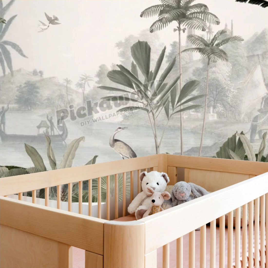 Leopard Landscape by Sir Edward wallpaper in a nursery - Pickawall
