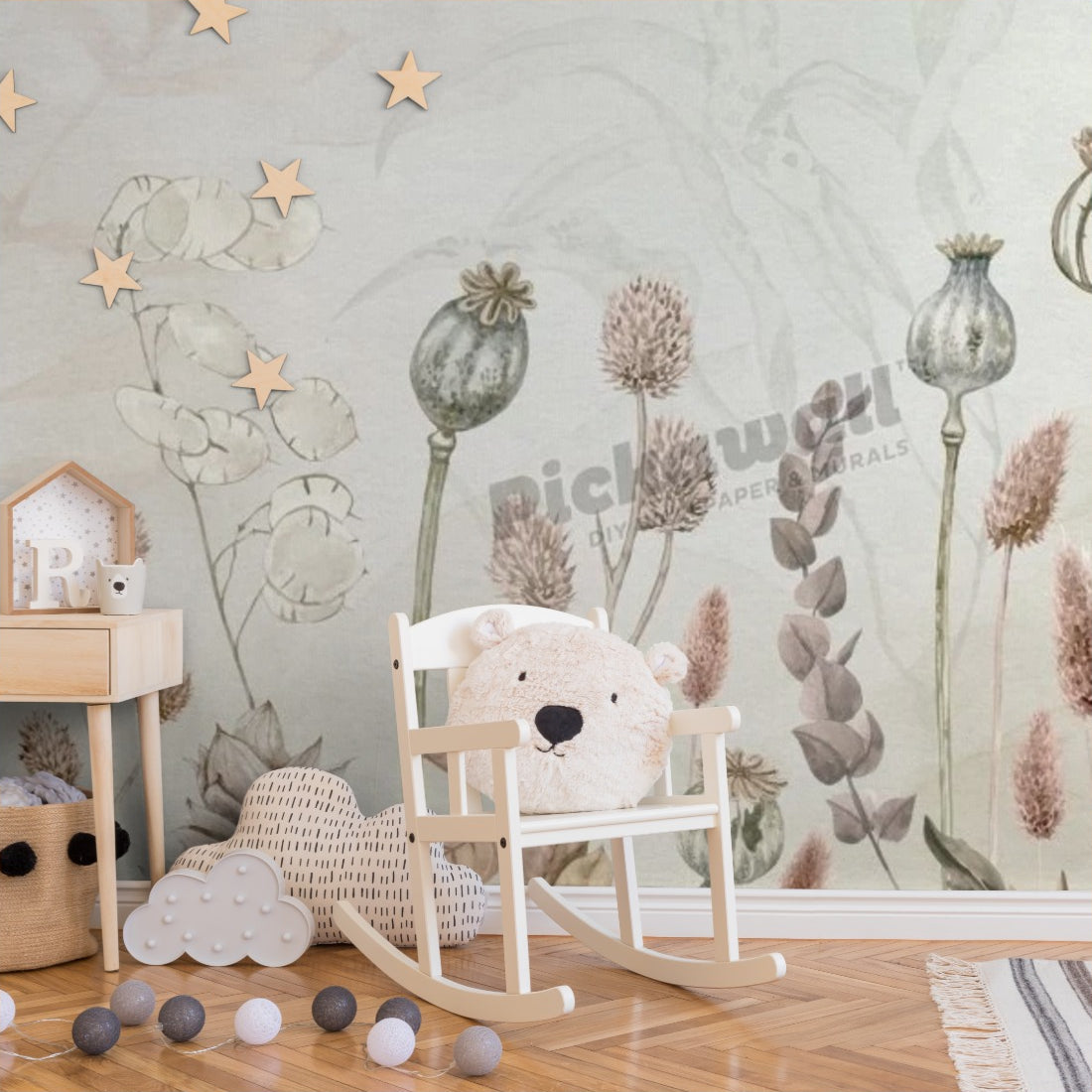 Autumn Flowers by Sir Edward wallpaper in a nursery - Pickawall