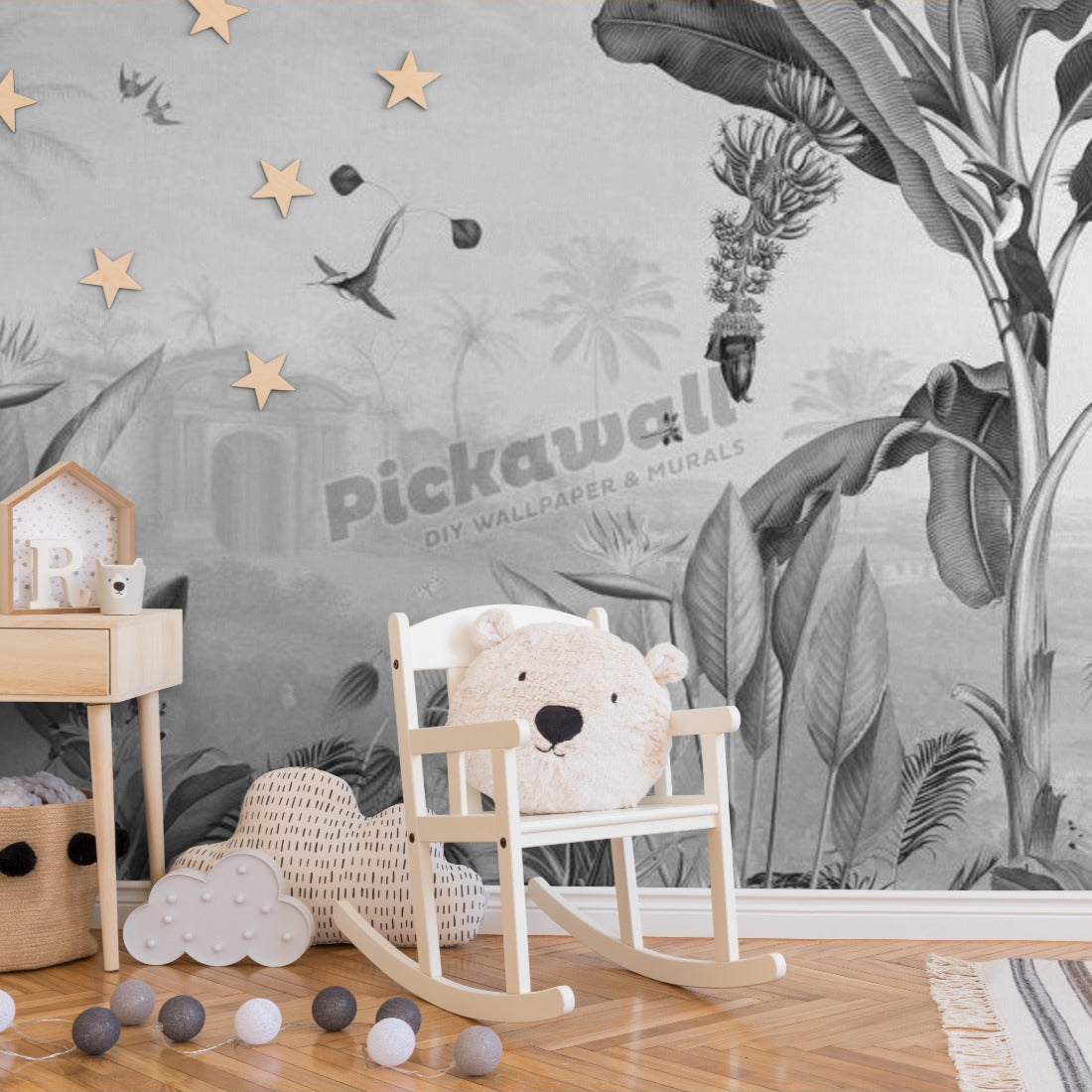 Botanical Beauty by Sir Edward wallpaper in a nursery - Pickawall