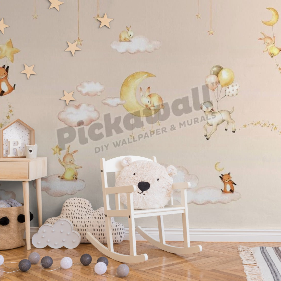 Sweet dreams pink by Oliver Robins wallpaper in a nursery - Pickawall