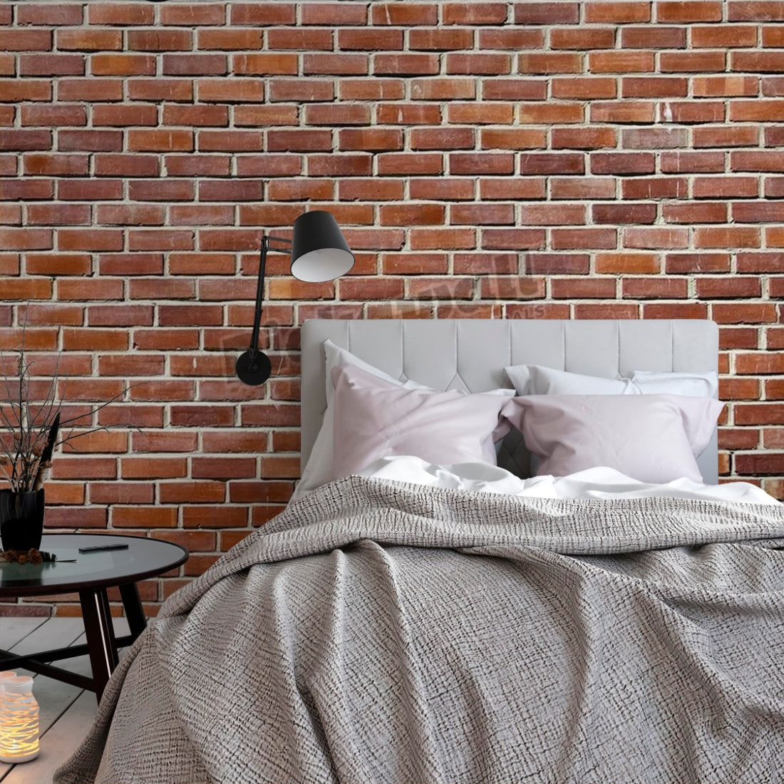 Traditional Brick wall wallpaper in a bedroom - Pickawall