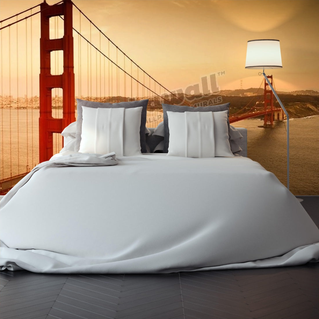 The Golden Gate, San Francisco wallpaper in a bedroom - Pickawall