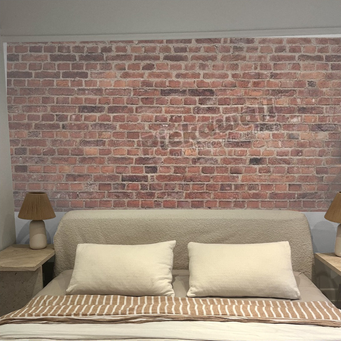 Brick Wall grunge wallpaper in a bedroom - Pickawall