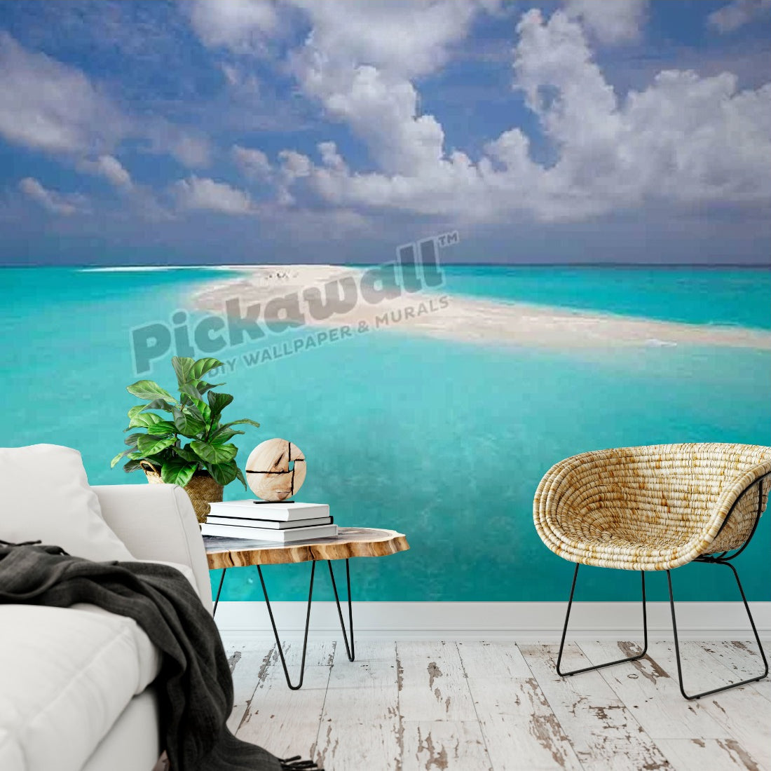 Maldives, Indian Ocean, Asia wallpaper in a living room - Pickawall