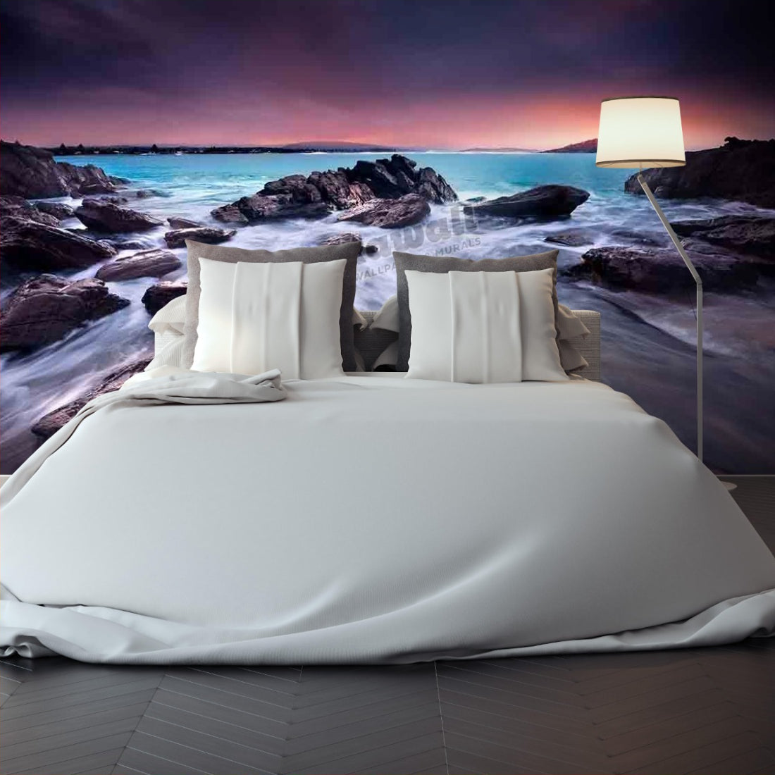 Amazing Sunrise Over Australian Beach wallpaper in a bedroom - Pickawall