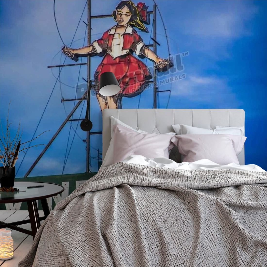 Skipping Girl Vinegar wallpaper in a bedroom - Pickawall