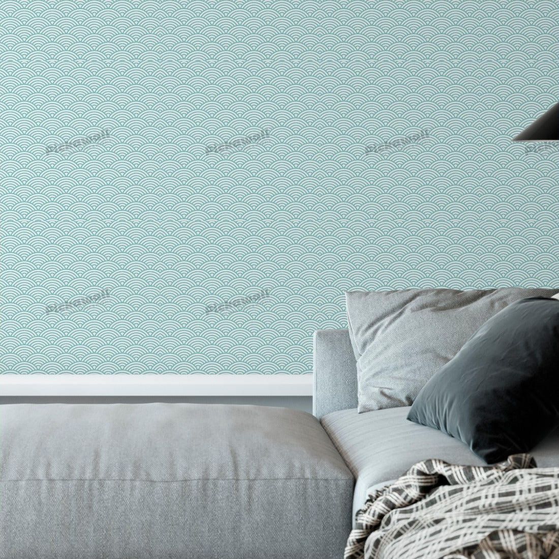 Aqua Fans wallpaper in a living room - Pickawall