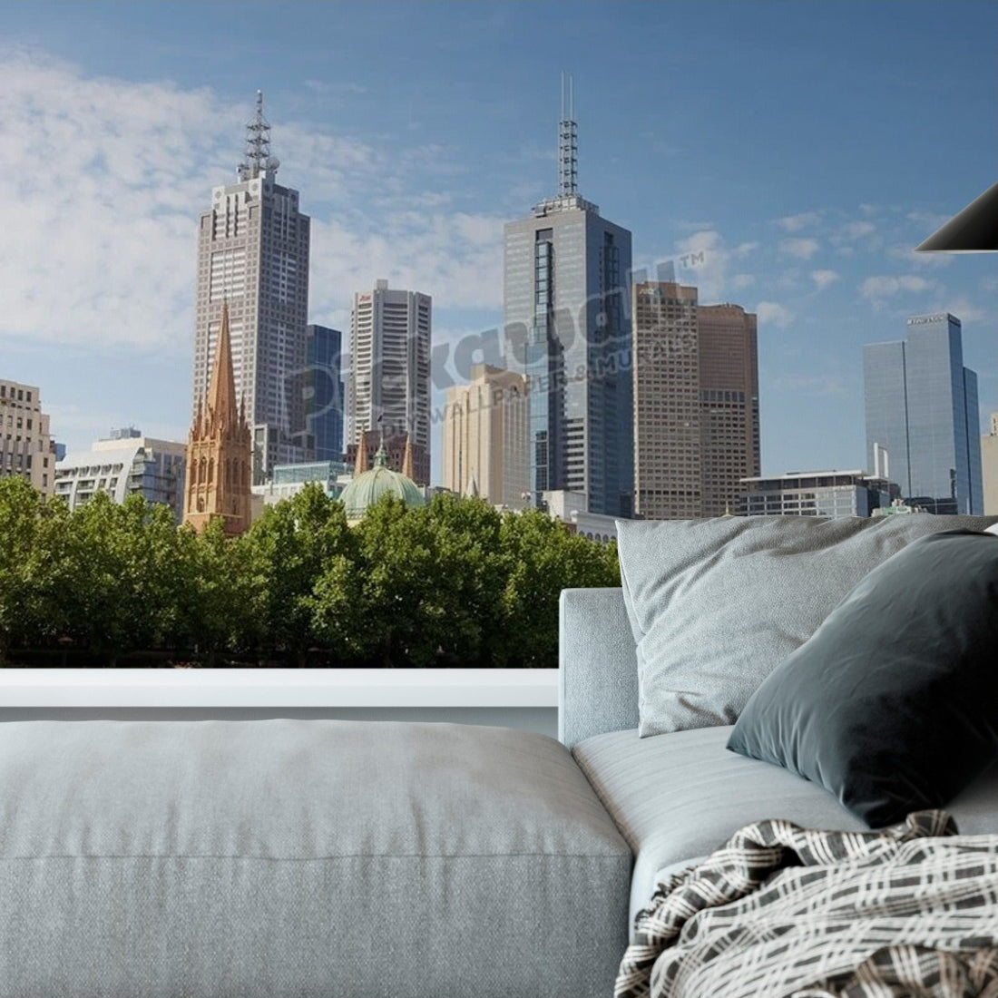 Melbourne, Victoria, Australia - Day out in the sun filled city wallpaper in a living room - Pickawall