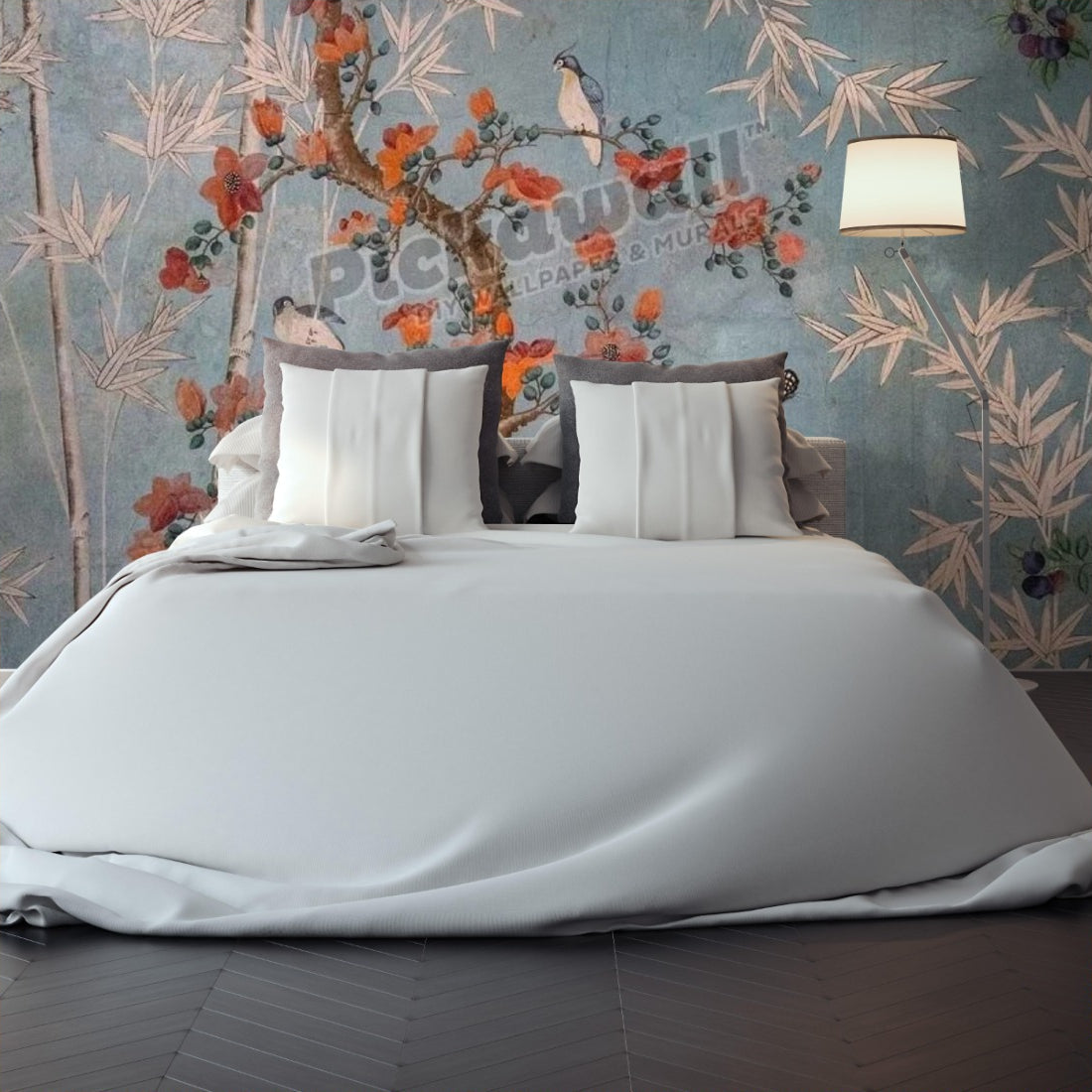 Chinese wallpaper 18th Century wallpaper in a bedroom - Pickawall